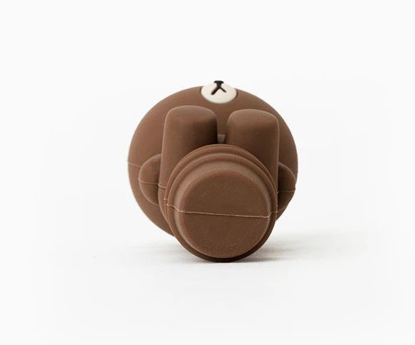 Bespoke Brown Bear Silicone Wine Stopper