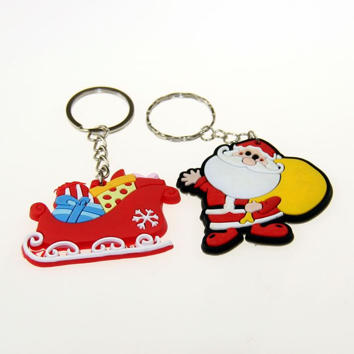 Christmas Gifts Eco-friendly Soft Rubber Pvc Keychains