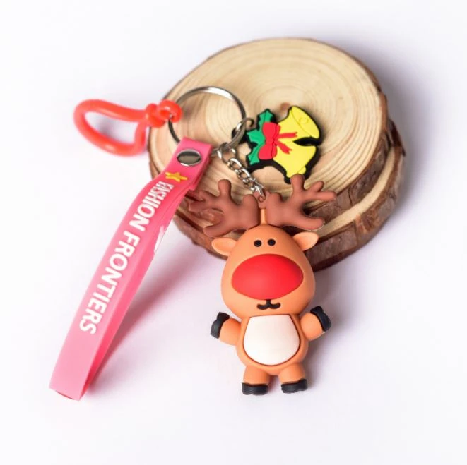 Silicone Santa PVC PVC Christmas Keychain