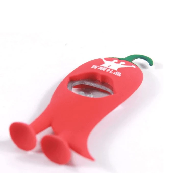 Small Pepper Pvc Soft Plastic Bottle Opener Refrigerator Stickers