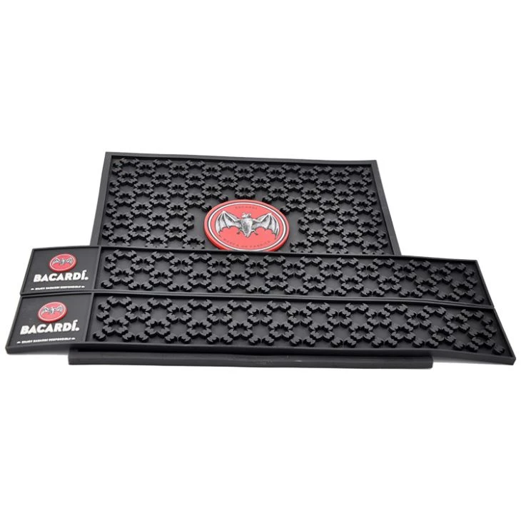 3D Embossed Drip Spill Custom Logo Beer PVC Bar Mat Runner