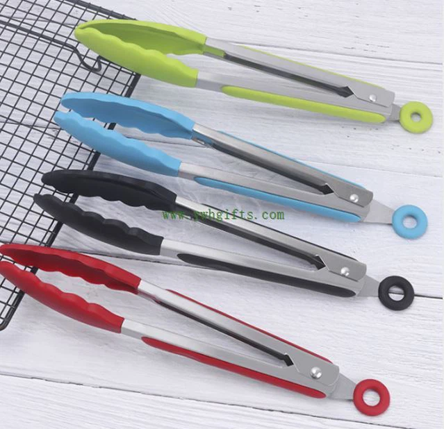 BPA Free Non-Stick Heat Resistant Silicone Kitchen Food Tongs